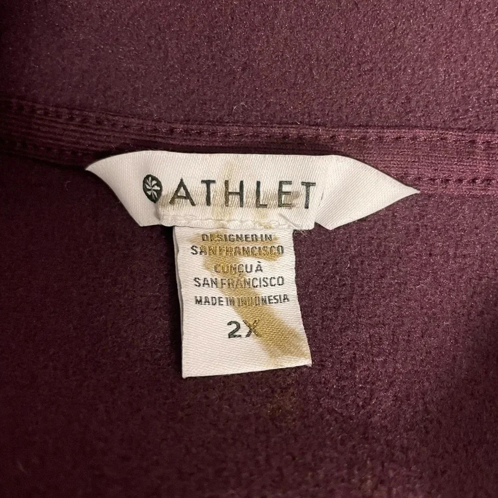 Athleta Womens Maroon Cozy Sherpa Snap Sweatshirt NWT 2X Teddy pullover - Picture 6 of 7